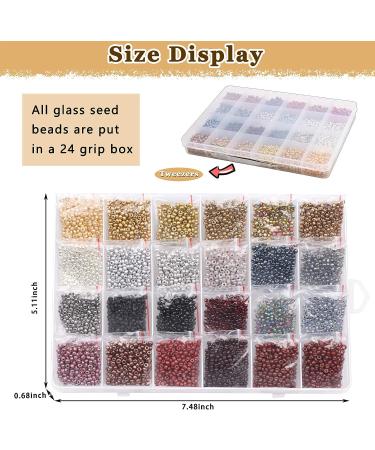 Glass Seed Beads Jewelry Making Kit - 4800Pcs 3mm Pony Beads, 24 Colors - DIY Bracelets, Necklaces, Earrings - Gacuyi - Buy Online on GoSupps.com