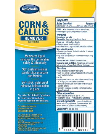 Dr. Scholl's Corn/Callus Remover Liquid - 0.33 oz | Fast-Acting Formula - Buy Online on GoSupps.com