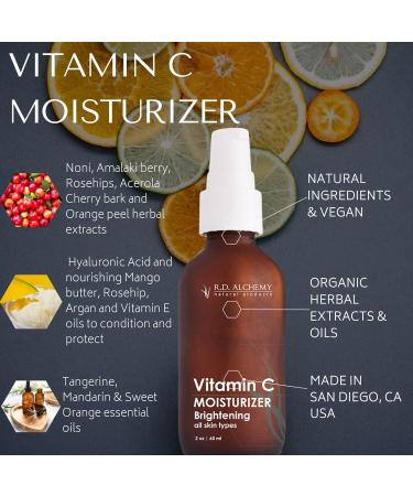 99% Natural Organic Vitamin C Cream - Brightening Moisturizer for Face & Neck | Dark Spot Removal & Anti-Aging Skincare - Buy Online on GoSupps.com