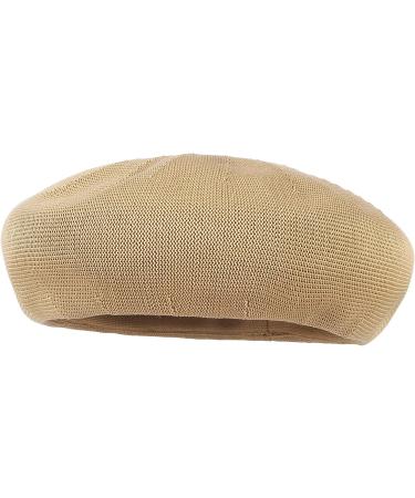 GEMVIE Womens Summer Beret Hat - Elegant Solid Color Artist Cap - Camel 7-7 1/4 - Buy Online on GoSupps.com