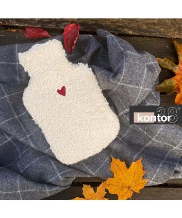 Kontor28 Cuddly Teddy Hot Water Bottle | 100% Organic Cotton | Handmade in Germany | Leak-Proof & Odorless | Pain Relief for Kids & Adults - 0.8 Liters - Buy Online on GoSupps.com