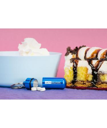 Lactosolution 15000 FCC Lactase Enzymatic Supplement Against Lactose Intolerance - 15 Tablets - Blue Keyring & Pill Box Included - Buy Online on GoSupps.com