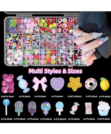 3D Candy Acrylic Nail Charms - Cute Gummy Bear Fruit Lollipop & Ice Cream Nail Art Accessories for DIY Crafts - Buy Online on GoSupps.com
