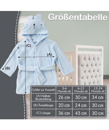 KDO Magic Personalized Baby Bathrobe | Embroidered Morning Mantle in Blue | Unique Gift Idea for Christmas & Birthdays (6-12 Months) - Buy Online on GoSupps.com
