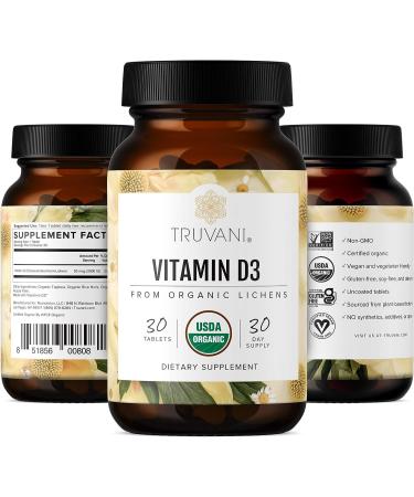 Truvani Organic Lichen Vitamin D3 - 30 Tablets - Buy Online on GoSupps.com