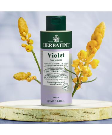 Herbatint Shampoo Violet Anti-Yellow Shampoo - 260 ml | Specific for White or Bleached Hair | Fights Yellowing Nourishes Protects and Brightens Hair Vegan - Buy Online on GoSupps.com