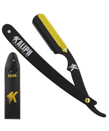 Kaliph Professional Cut Throat Razor Kit for Men - Barber Grade Single Edge Blade Straight Razor - Premium Choice Mens Razors for Shaving - Essential Cutthroat Barber Razor for Hair/Beard Enthusiasts