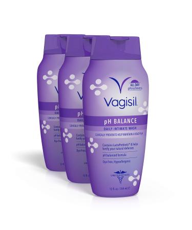 Vagisil pH Balanced Daily Intimate Feminine Wash for Women, Gynecologist Tested, Hypoallergenic, 12 Ounce- Pack of 3 (Packaging May Vary) - Buy Online on GoSupps.com