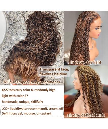 CYNOSURE 26 Curly Honey Blond Ombre Highlight Lace Front Human Hair Wig - Pre Plucked & Invisible - Women's 26 Inch - Buy Online on GoSupps.com