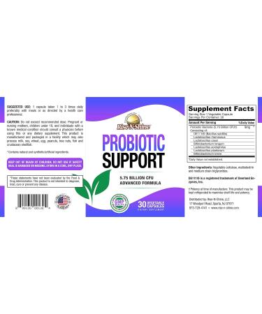 Rise-N-Shine Probiotics for Women and Men - 5.75 Billion CFU 7 Strains - 30 Capsules 5.75 Billion CFU - 30 Count - Buy Online on GoSupps.com