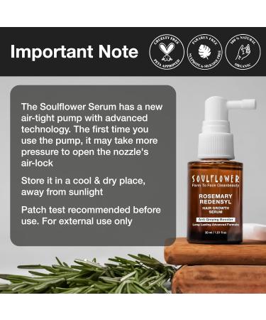 Soulflower Rosemary Redensyl Hair Growth Serum | 3% Redensyl Anagain Biotin & More | 30 ml | For Men & Women - Fast International Shipping - Buy Online on GoSupps.com