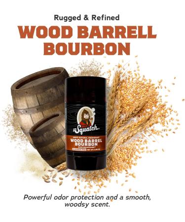 Dr. Squatch Natural Deodorant for Men 2 Pack Wood Barrel Bourbon Odor-Squatching Men's Deodorant Aluminum Free (2.65 oz 2 Pack) - Buy Online on GoSupps.com