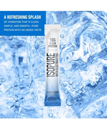 Isopure Clear Protein Stick Pack Unflavored 20 Count (Pack of 1) - Buy Online on GoSupps.com