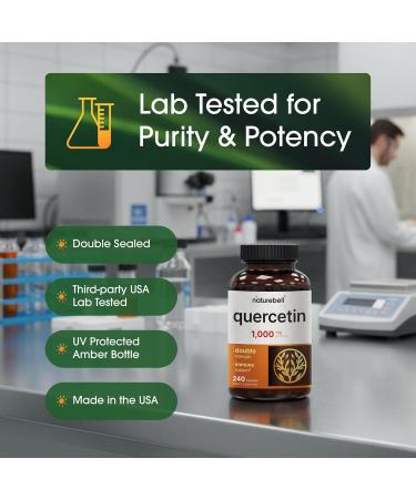 Naturebell Quercetin 1000mg | 240 Capsules | Ultra Strength Bioflavonoids Supplement for Healthy Immune Response, Anti-Inflammatory Support & Internal Circulation - Buy Online on GoSupps.com