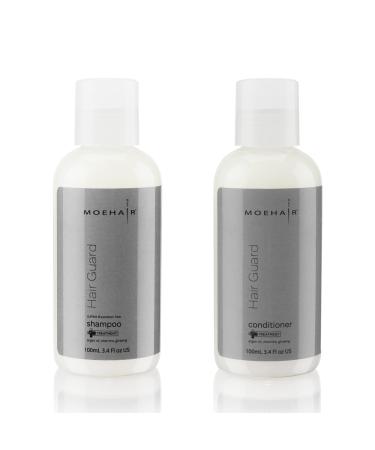 MOEHAIR Travel Hair Guard Shampoo and Conditioner Set | Hair Loss Treatment Color Safe Shampoo and Conditioner for Color Treated Hair | Travel Size 3.4 Fl Oz (Combo-Guard-3.4Fl-102)