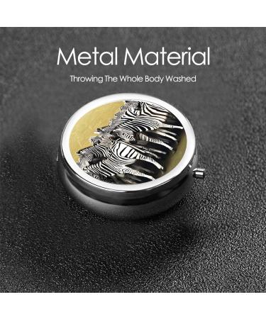 Zebra Racetrack Mini Round Pill Box | 3 Compartment Travel Organizer | Portable Pill Case for Home & Office Use - Buy Online on GoSupps.com