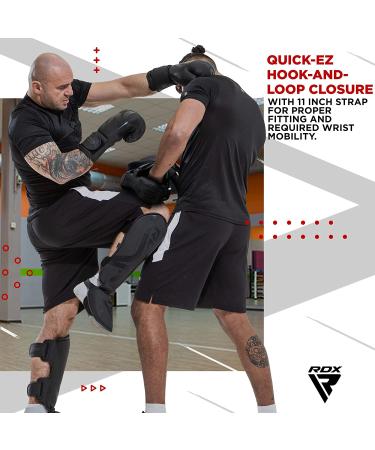 RDX Curved Focus Mitts - Maya Hide Leather | Adjustable Strap | Ventilated | MMA Muay Thai Kickboxing Coaching - Buy Online on GoSupps.com