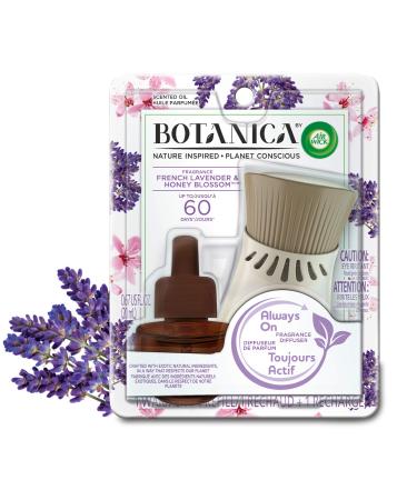 Botanica by Air Wick Plug in Scented Oil Starter Kit, 1 Warmer + 1 Refill, French Lavender and Honey Blossom, Air Freshener, Essential Oils 2 Piece Set