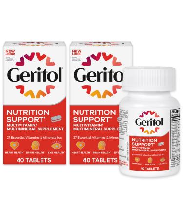 Geritol Multivitamin Supplement Contains Antioxidants Vitamins B C E & D and Iron 27 Minerals Gluten-Free Non-GMO No Artificial Sweeteners 40 Tablets 2 Pack 40 Count (Pack of 2)