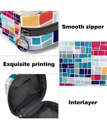 Buy Colorful Mosaic Menstruation Pad Bag with Zipper | Women's Tampon & Napkin Collection Bags | Stylish & Functional Storage for Women & Girls - Buy Online on GoSupps.com