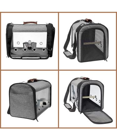 Portable Lightweight Bird Carrier Travel Cage with Stand - Blue Transparent Breathable Design for Pet Parrots - Portable Bird Travel Bag - Buy Online on GoSupps.com