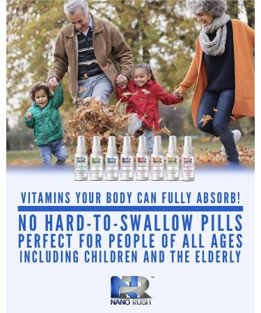 NanoRush Swarming B Complex Sublingual Spray - Complete Vitamin B Blend Dietary Supplement - Orange Cream Flavor - Buy Online on GoSupps.com