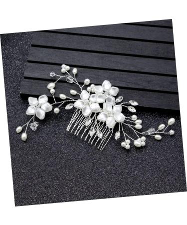 MAGICLULU 1pc Bridal Hair Combs Floral Hair Clip Crystal Hair Comb Bridal Headpieces for Wedding Floral Hair Comb Metal Wedding Hair Comb Tiara European and American Twist Beads Bride White - Buy Online on GoSupps.com
