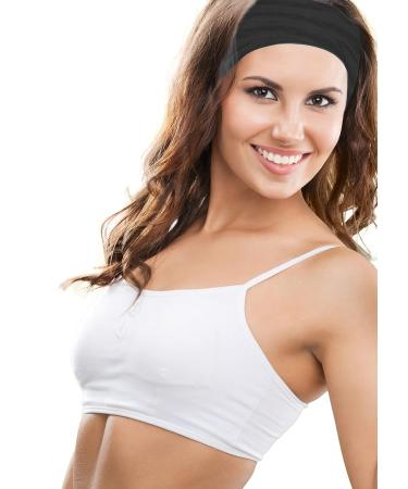 Styla Hair Solid Headband 6 Pack - Wide Soft Stretch Fabric Headbands for Women - Trendy & Stylish Black Hair Accessories - Buy Online on GoSupps.com