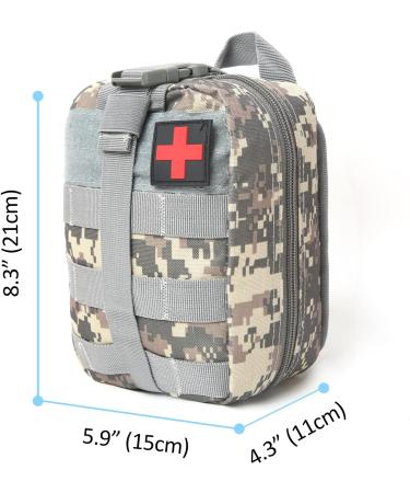Waterproof Tactical First Aid Pocket Kit - Molle EMT Pouch for Outdoor Camping Travel & Adventure (Camo Gray) - Buy Online on GoSupps.com