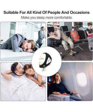 Adjustable Anti-Snoring Chin Strap - Breathable Sleep Aid for Men and Women - Stop Snoring Solution - Snore Reducing Device - One Size (Black) - Buy Online on GoSupps.com