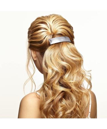 HINZIC 2PCS Metal Bar Hair Clip Barrettes - Gold Silver Rectangular French Barrette for Girls & Women - Buy Online on GoSupps.com