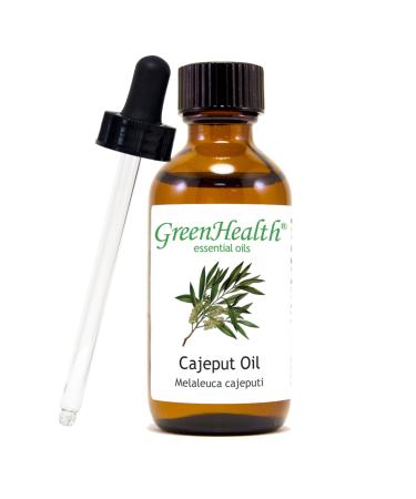 Cajeput 2 fl oz (59 ml) Glass Bottle w/Glass Dropper 100% Pure Essential Oil GreenHealth