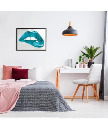 Stupell Industries Modern Blue Fashion Lip Bite Photography by Sarah McGuire - Black Framed Wall Art 30x24 - Buy Online on GoSupps.com