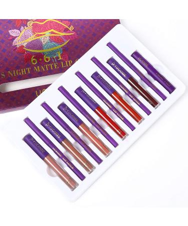 UCANBE 13pcs Lipstick Makeup Kit - 6 Matte Liquid Lipsticks, 6 Lip Liners, 1 Primer | Waterproof Long Lasting Gift Set - Buy Online on GoSupps.com
