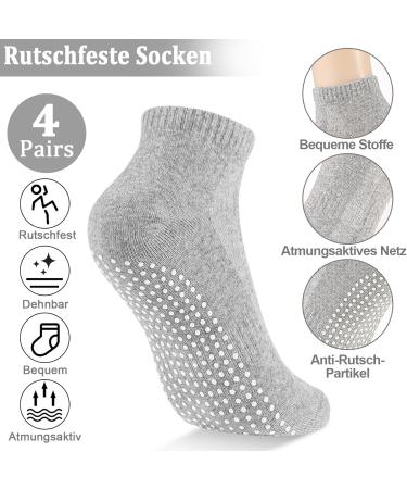 NewoFview Anti-Slip Stopper Socks for Men & Women - 4 Pairs of Grip Socks for Yoga Ballet Pilates & Fitness - Buy Online on GoSupps.com
