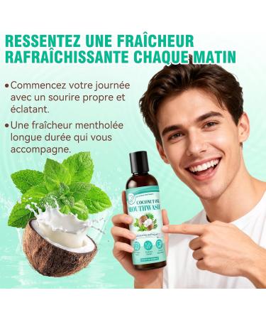 Bain de Bouche l Huile de Coco 250 ml Rin age Oil Pulling Naturel Sans Alcool Menthe Douce Vegan et Doux pour l mail Soin Buccal Quotidien pour une Haleine Fra che et un Nettoyage Confortable - Buy Online on GoSupps.com