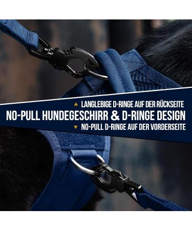Oneigris No-Pull Dog Harness | Ultra Breathable Adjustable Vest for Large & Medium Dogs - Blue (M: Neck 40-58cm Breast 60-81cm) - 2 Handles for Easy Control - Buy Online on GoSupps.com