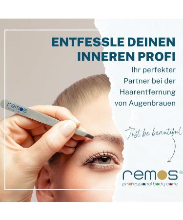 REMOS Professional Tweezers with Extra Fine Tips for Precision Eyebrow Plucking - Black | International Shipping Available - Buy Online on GoSupps.com