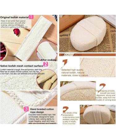Miscati Natural Loofah Exfoliating Body Scrub Set - Eco-Friendly Bath Sponge for Deep Cleansing | Men and Women - Buy Online on GoSupps.com