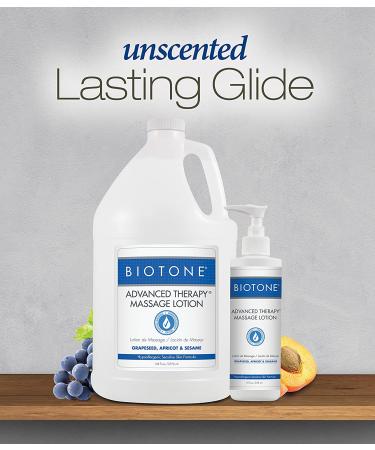 BIOTONE Advanced Therapy Massage Lotion 128 Fl Oz - Hypoallergenic, Fragrance-Free, Non-Greasy | More Glide, Better Workability - Buy Online on GoSupps.com