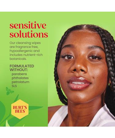 Burt's Bees Sensitive Facial Cleansing Towelettes - 30 Count (Pack of 3) | Gentle Cleansing Wipes with Cotton Extract for Sensitive Skin - Buy Online on GoSupps.com