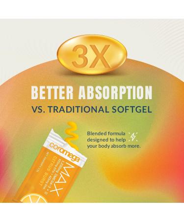 Coromega Omega-3 Orange Squeeze | 30 Packets | 2.5g Each | Healthy Fat Supplement - Buy Online on GoSupps.com