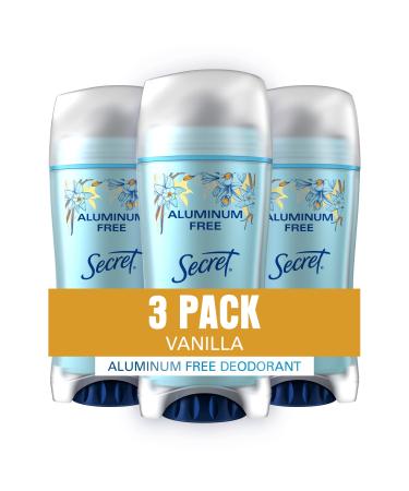 Secret Aluminum Free Deodorant for Women, Vanilla, 2.4 oz (Pack of 3) Vanilla Deodorant 2.4 oz (Pack of 3)