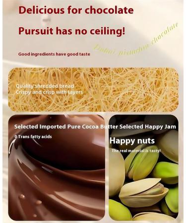  MKSDDF MKSDDF -65g Dubai Chocolate Bar Gourmet Pistachio Chocolate Bars Cocoa Butter Cocoa Butter Gourmet Chocolate Bars - Luxury Handmade Dubai Chocolate with - Buy Online on GoSupps.com