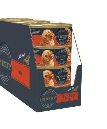 Encore 100% natural wet dog food beef steak in sauce can 156 g (12 pieces) beef steak