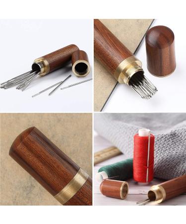 Fbshicung 32pcs Sewing Needle Set - 24 Self Threading Needles, 6 Large-Eye Hand Sewing Needles with Wooden Case - Buy Online on GoSupps.com