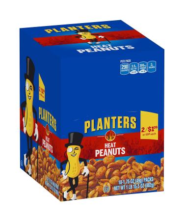 Planters Heat Peanuts 1.75 oz (Pack of 18) - Spicy Snack Packs for On-the-Go Crunch - Buy Online on GoSupps.com