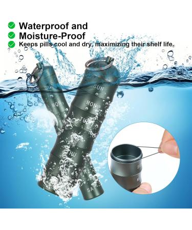 Outdoor Sealed Travel Pill Box Set - Waterproof Stackable 14-Day Organiser for Vitamins Fish Oil & More | Aluminium Pill Holder - Buy Online on GoSupps.com