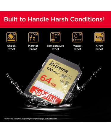 SanDisk 64GB Extreme SDXC UHS-I Memory Card - C10 U3 V30 4K UHD - SDSDXV2-064G-GNCIN - Buy Online on GoSupps.com