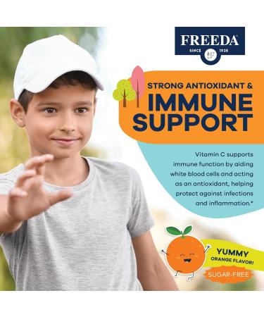 FREEDA Vitamin C Kids Vitamin C Gummies - Kids Sugar Free VIT C Gummy Chewable for Adults Teens & Children - Certified Kosher Delicious Orange Flavor Zero Sugar Immune Support Supplement (60 Ct) 60 Count (Pack of 1) - Buy Online on GoSupps.com
